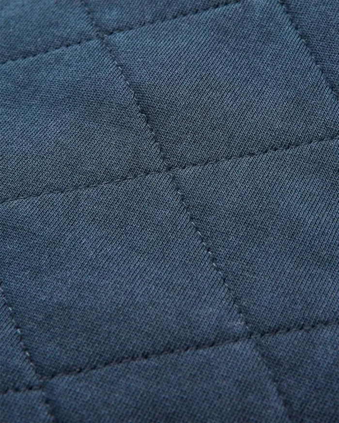 Passenger Clothing Clementine Recycled Quilted Popper Up Hoodie Deep Navy Women Activewear