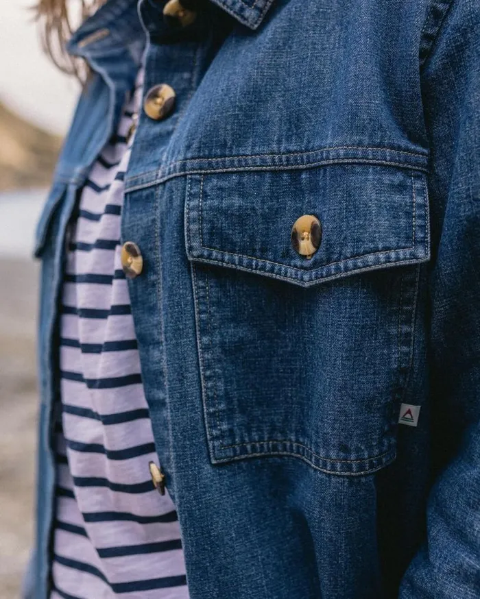 Passenger Clothing Coral Denim Cotton Ls Shirt Washed Denim Women Shirts