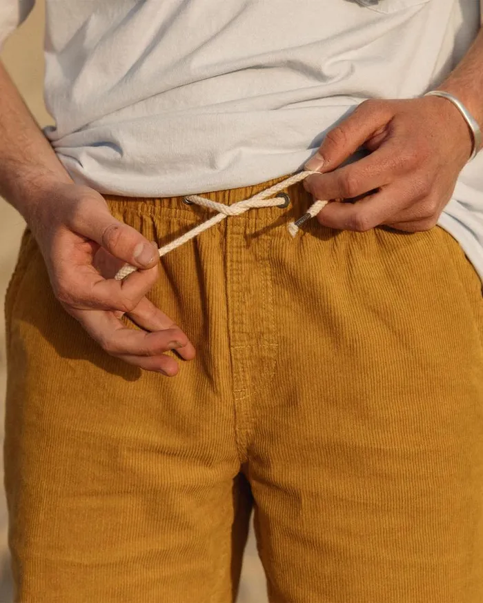 Passenger Clothing Drifter Cord Short Mustard Gold Men Shorts