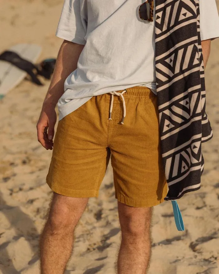 Passenger Clothing Drifter Cord Short Mustard Gold Men Shorts