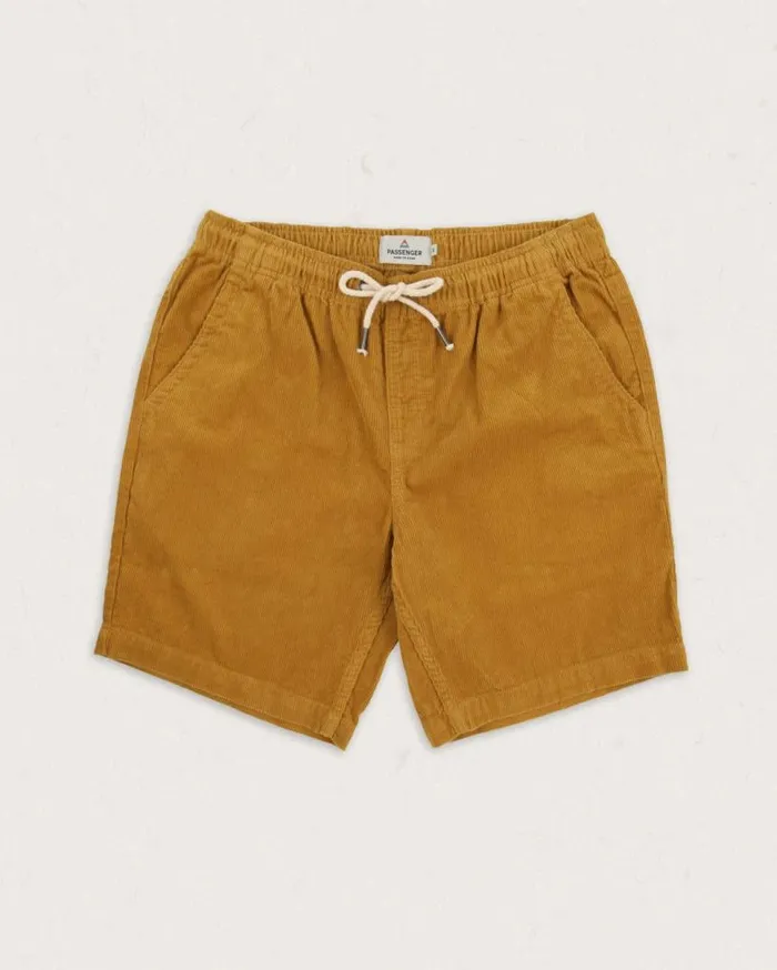 Passenger Clothing Drifter Cord Short Mustard Gold Men Shorts