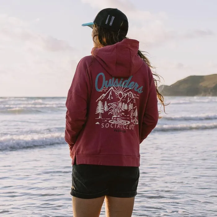 Passenger Clothing Early Riser Recycled Cotton Hoodie Earth Red Women Hoodies and Sweatshirts Passenger Clothing Early Riser Recycled Cotton Hoodie Earth Red Women Hoodies and Sweatshirts