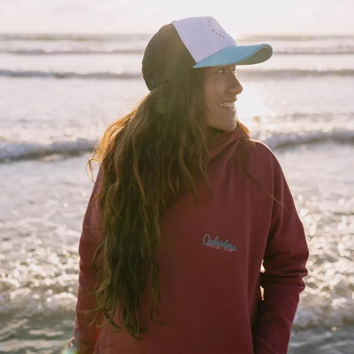 Passenger Clothing Early Riser Recycled Cotton Hoodie Earth Red Women Hoodies and Sweatshirts
