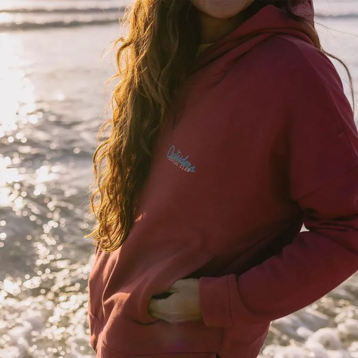 Passenger Clothing Early Riser Recycled Cotton Hoodie Earth Red Women Hoodies and Sweatshirts