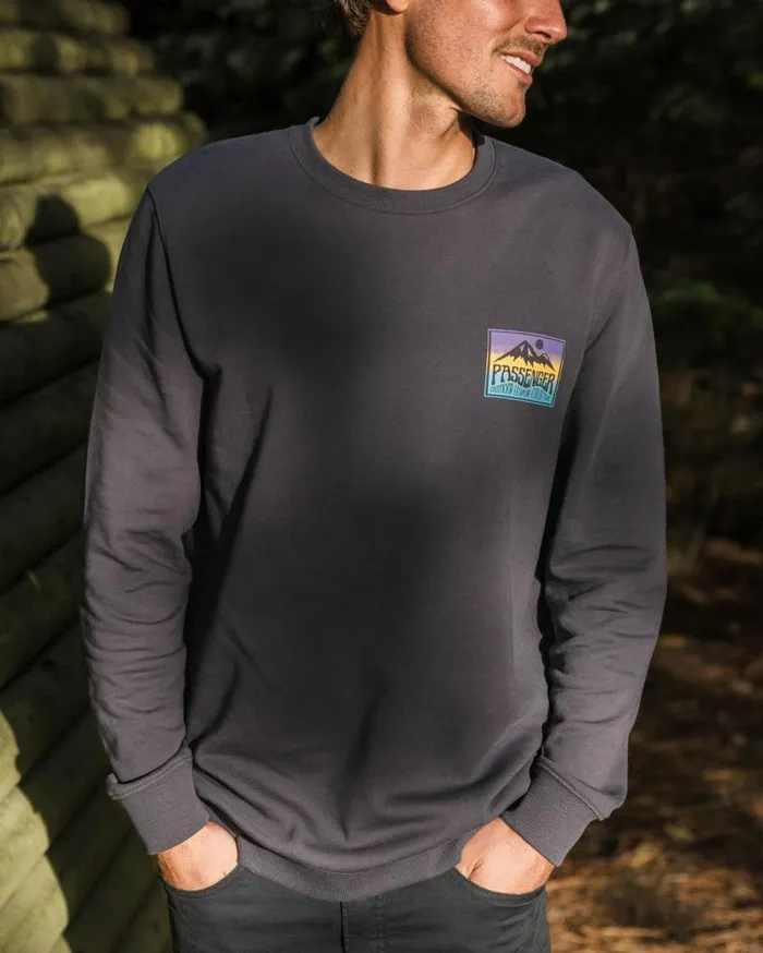 Passenger Clothing Grounded Organic Cotton Sweatshirt Charcoal Men Hoodies and Sweatshirts