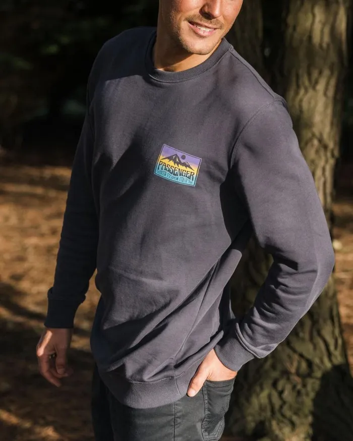 Passenger Clothing Grounded Organic Cotton Sweatshirt Charcoal Men Hoodies and Sweatshirts