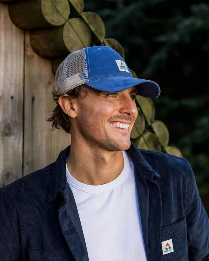 Passenger Clothing Harbour Cord Snapback Cap Washed Blue WomenMen Caps and Hats