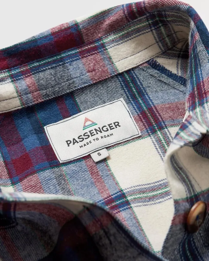 Passenger Clothing Harmony Organic Cotton Check Shirt Vintage White Women Shirts