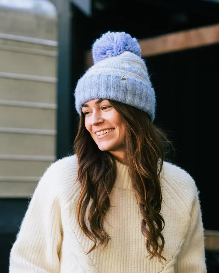 Passenger Clothing Lodge Recycled Bobble Hat Blue Fog Women Beanies