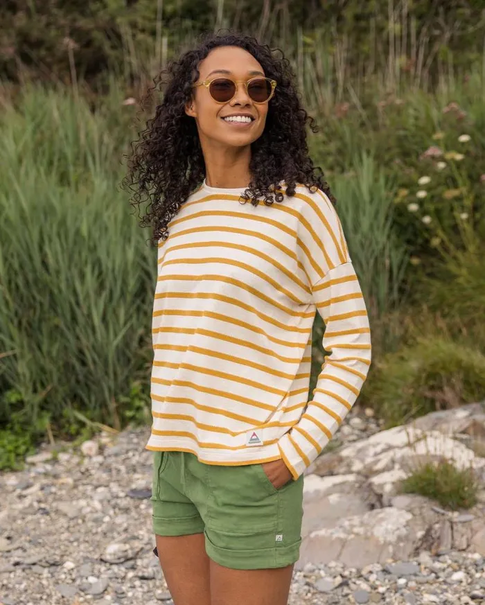 Passenger Clothing Misty Stripe LS TShirt Honey Women Tops and TShirts