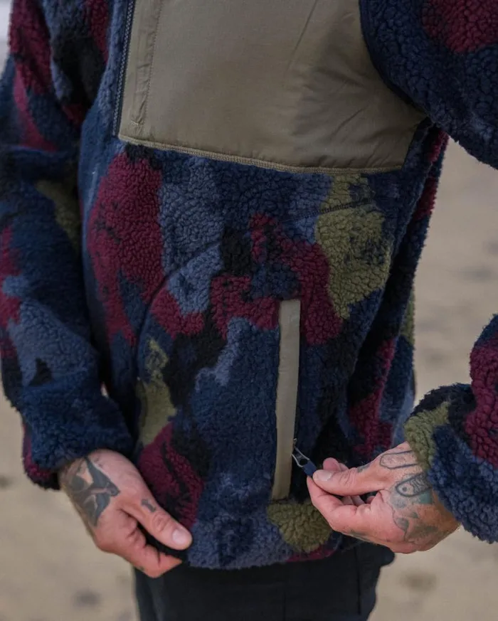 Passenger Clothing Offroad Recycled Sherpa 12 Zip Fleece Sycamore Pattern Men Fleece