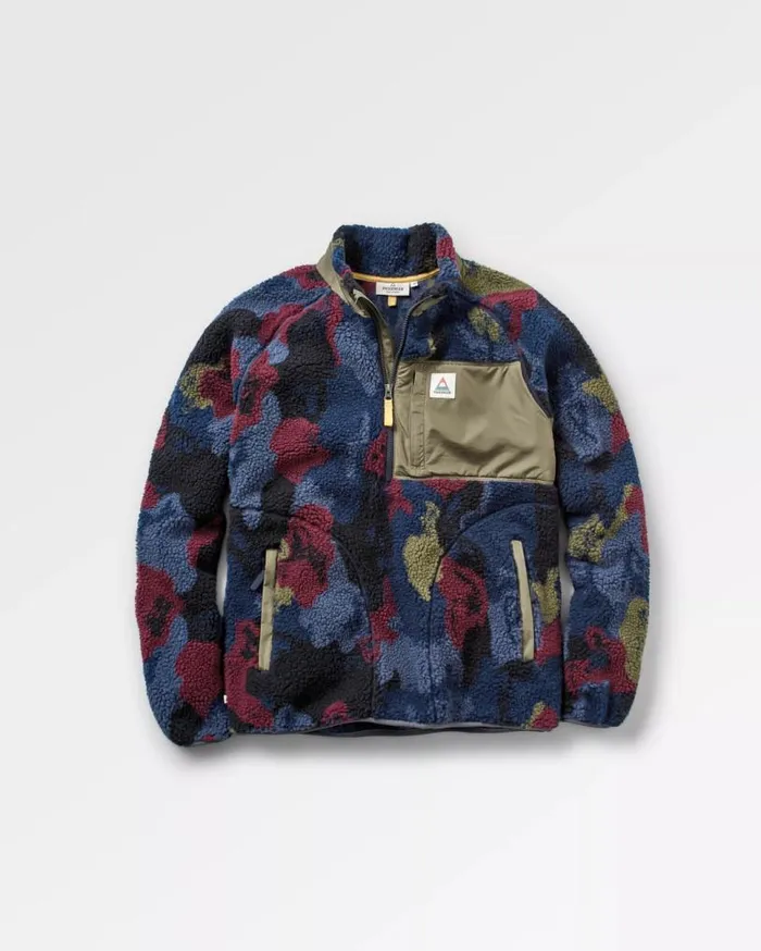 Passenger Clothing Offroad Recycled Sherpa 12 Zip Fleece Sycamore Pattern Men Fleece