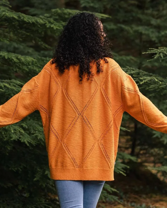 Passenger Clothing Palm Organic Oversized Knitted Jumper Apricot Women Knitwear