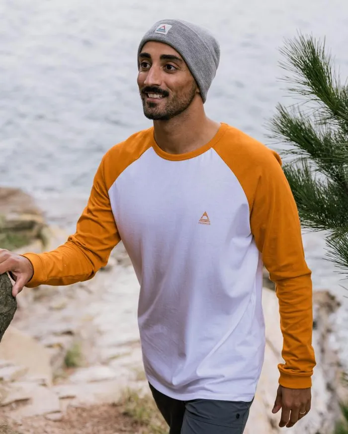 Passenger Clothing Purpose Recycled Cotton Ls TShirt Sunrise Orangewhite Men TShirts and Vests