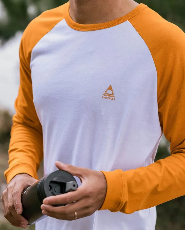Passenger Clothing Purpose Recycled Cotton Ls TShirt Sunrise Orangewhite Men TShirts and Vests