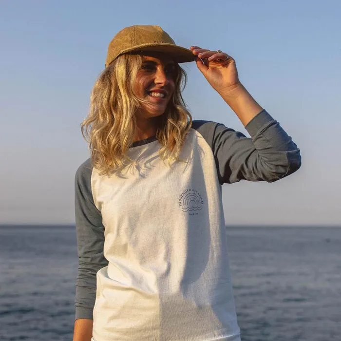 Passenger Clothing Rainbow Recycled Cotton LS TShirt Stone Blue Women Tops and TShirts