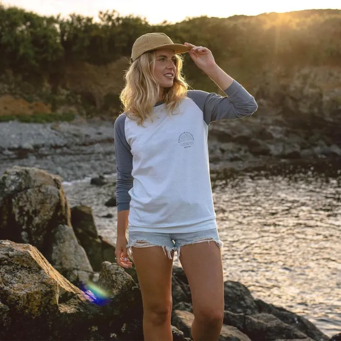Passenger Clothing Rainbow Recycled Cotton LS TShirt Stone Blue Women Tops and TShirts