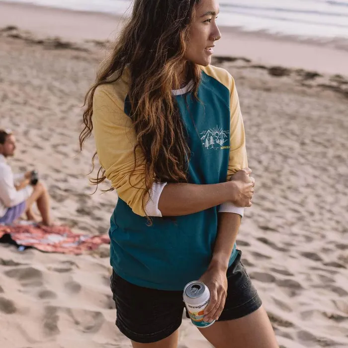 Passenger Clothing Riser Recycled Cotton LS TShirt Blue Coral Women Tops and TShirts
