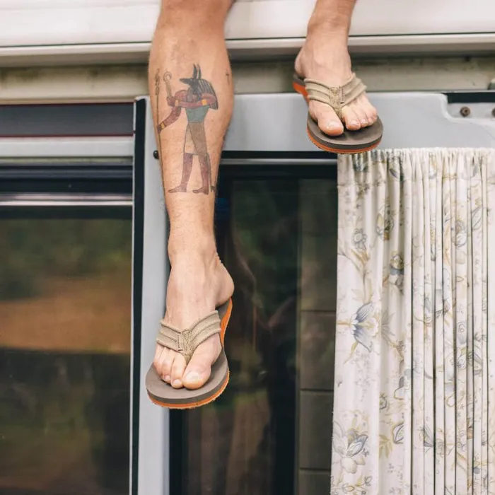 Passenger Clothing Santos Flip Flop Taupe Men Flip Flops and Sandals