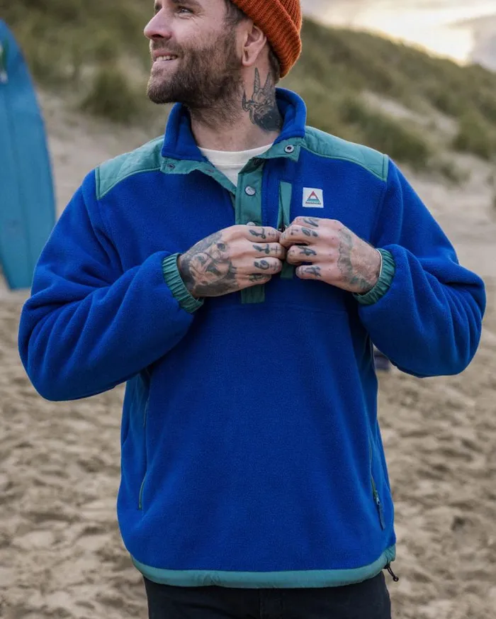Passenger Clothing Solace Recycled SherpaLined Polar Fleece True Blue Men Fleece