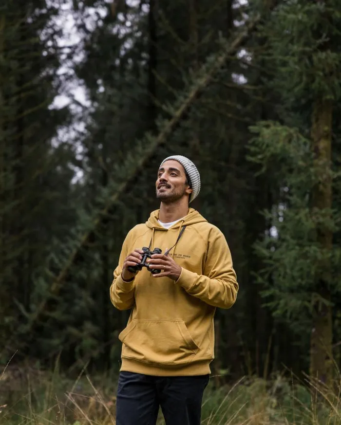 Passenger Clothing Sundown Recycled Cotton Hoodie Mustard Gold Men Hoodies and Sweatshirts