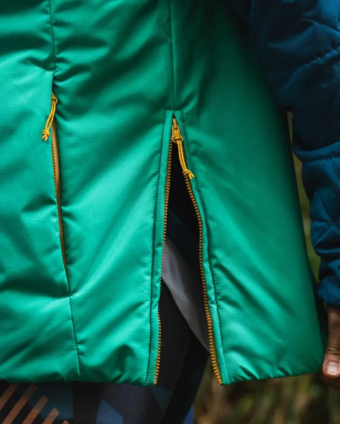 Passenger Clothing Trace Recycled Thermore Insulated Smock Corsair Blue Jungle Green Women Activewear