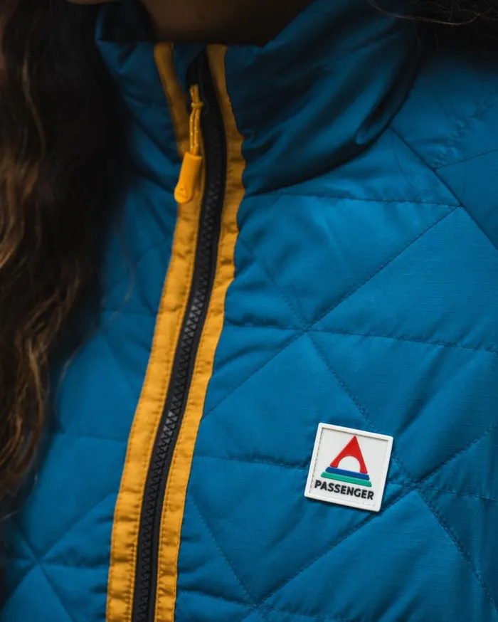 Passenger Clothing Trace Recycled Thermore Insulated Smock Corsair Blue Jungle Green Women Activewear