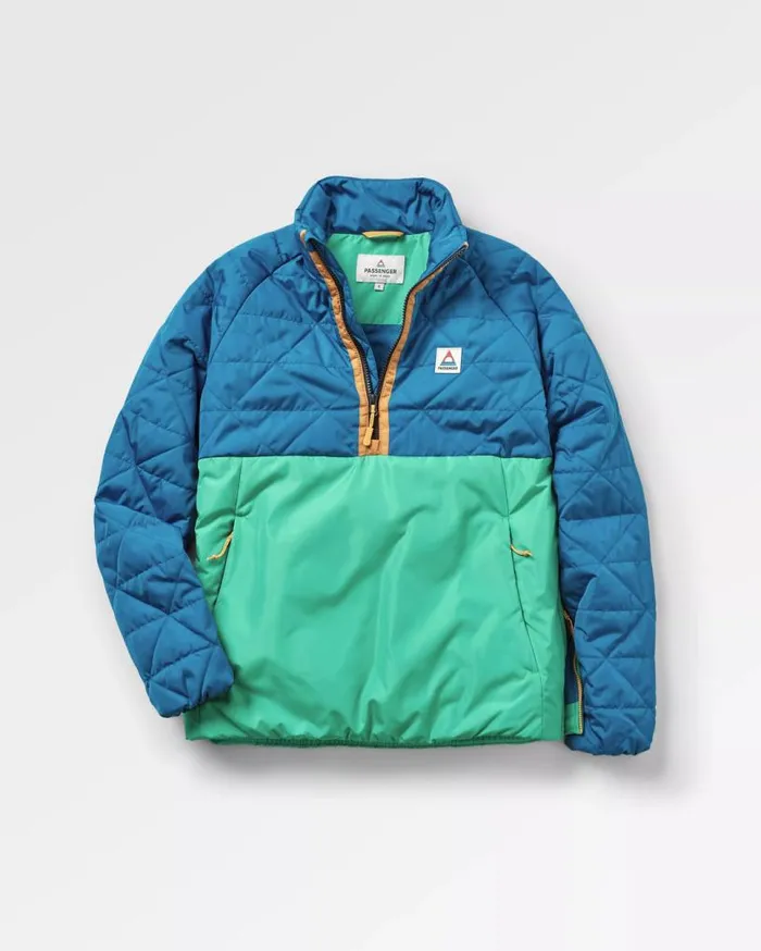 Passenger Clothing Trace Recycled Thermore Insulated Smock Corsair Blue Jungle Green Women Activewear