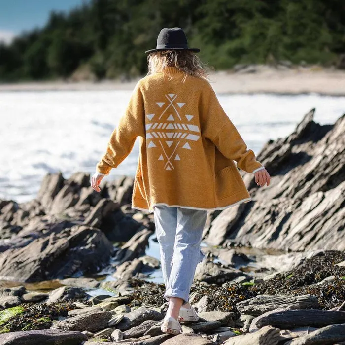 Passenger Clothing West Coast Cardigan Sunset Yellow Women Knitwear