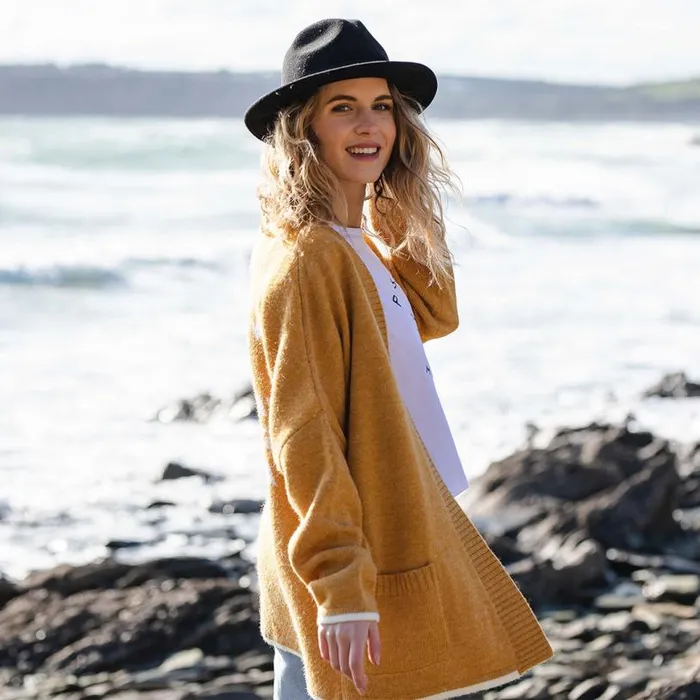 Passenger Clothing West Coast Cardigan Sunset Yellow Women Knitwear