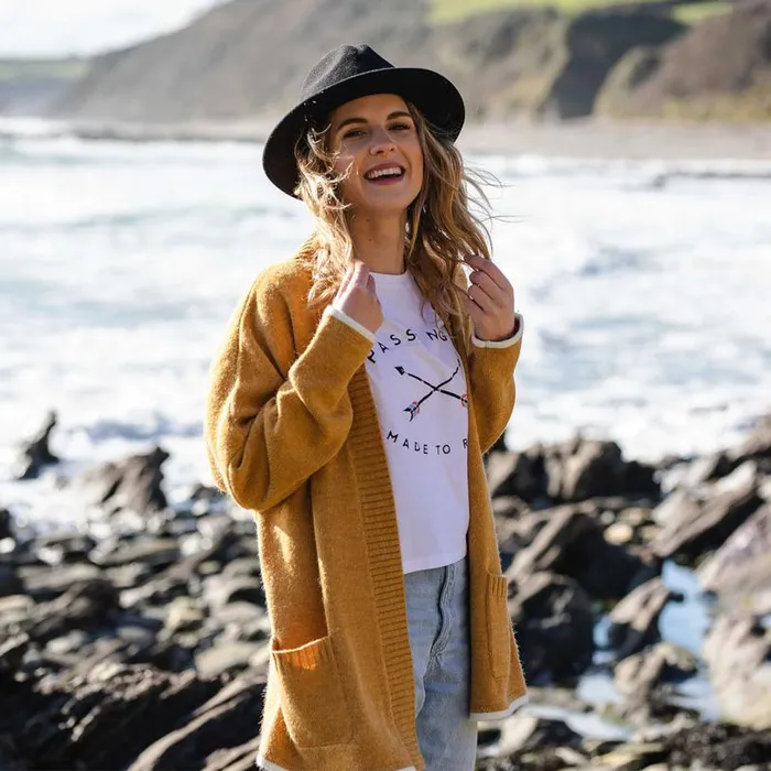 Passenger Clothing West Coast Cardigan Sunset Yellow Women Knitwear