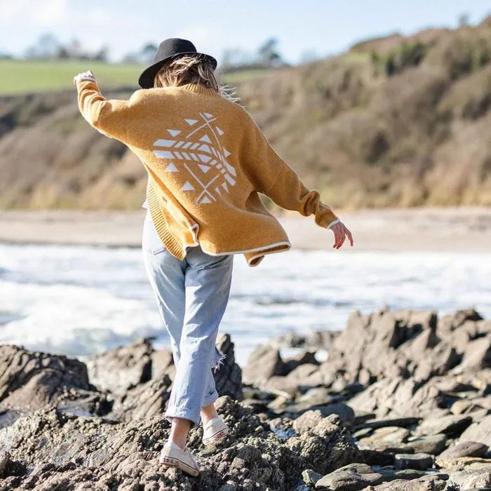 Passenger Clothing West Coast Cardigan Sunset Yellow Women Knitwear
