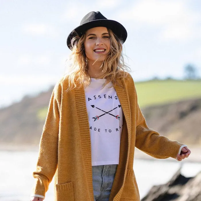 Passenger Clothing West Coast Cardigan Sunset Yellow Women Knitwear