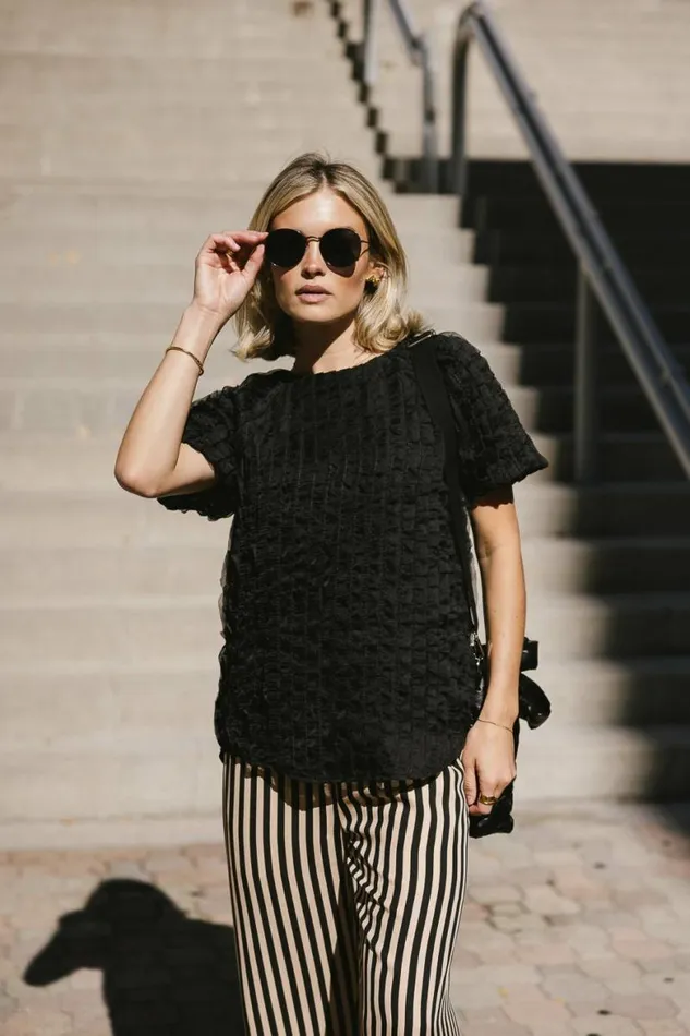 Patton Ruffle Blouse In Black Black Women Bohme Tops