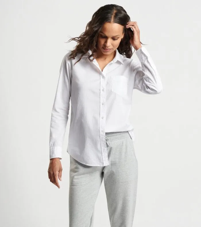 Peter Millar Polos 038 Shirts Women GarmentDyed Cotton Button Up Blouse