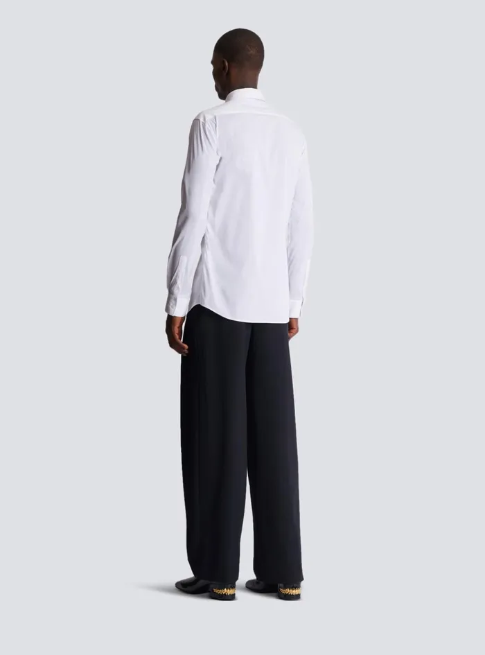 Poplin Shirt With Kiss Print White Men Balmain Shirts And Polos