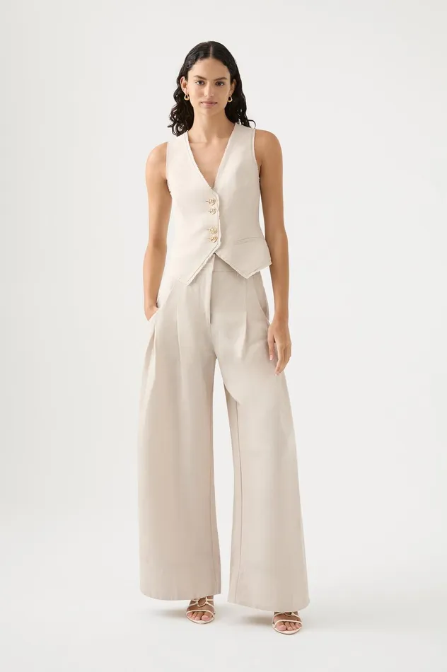 Primrose Tailored Vest Sandstone Beige Women Aje Blazers Jackets 038 Coats