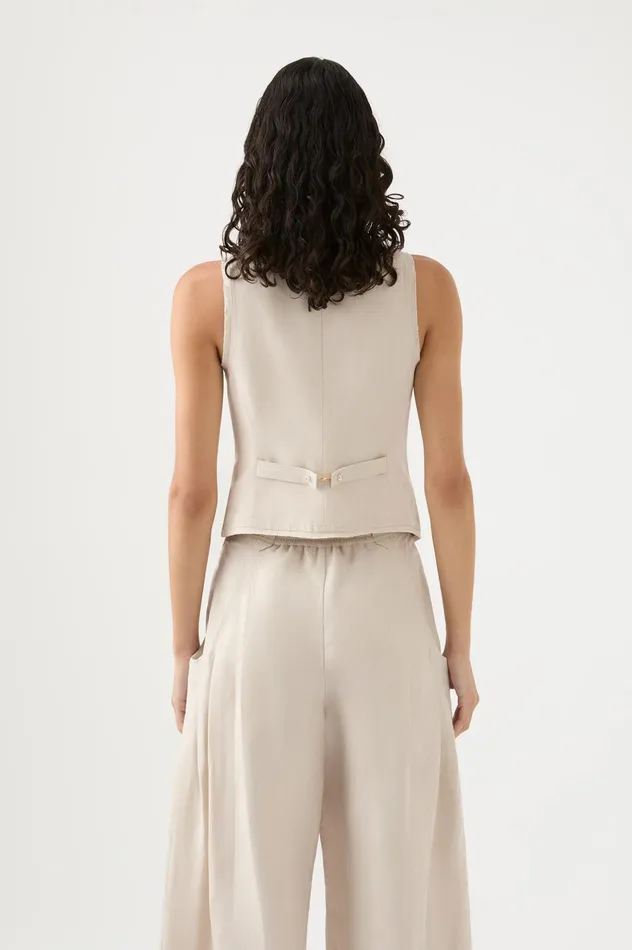 Primrose Tailored Vest Sandstone Beige Women Aje Blazers Jackets 038 Coats