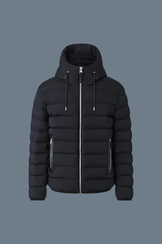 Puffer Men Mackage JACK Agile360 Stretch Light Down Jacket With Hood Black