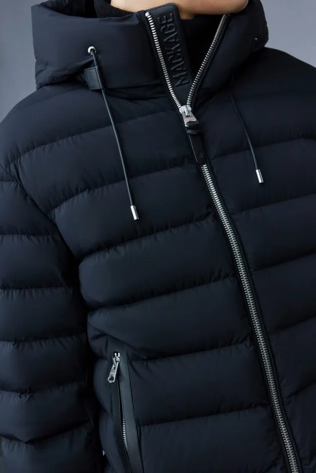 Puffer Men Mackage JACK Agile360 Stretch Light Down Jacket With Hood Black