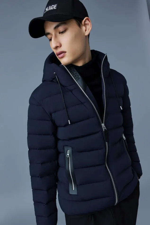Puffer Men Mackage JACK Agile360 Stretch Light Down Jacket With Hood Black