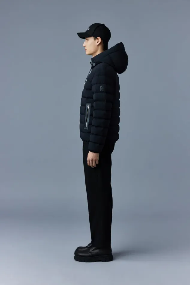 Puffer Men Mackage JACK Agile360 Stretch Light Down Jacket With Hood Black
