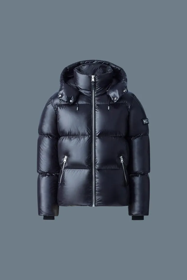 Puffer Men Mackage KENTZ Lustrous Down Jacket With Hood Black