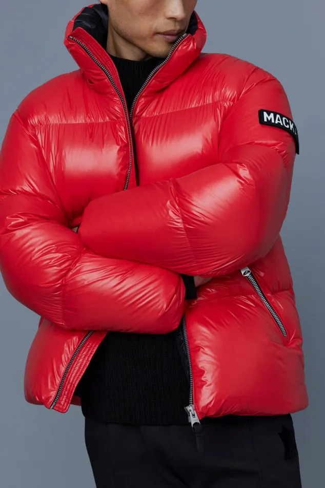 Puffer Men Mackage KENTZ Lustrous Down Jacket With Hood Black