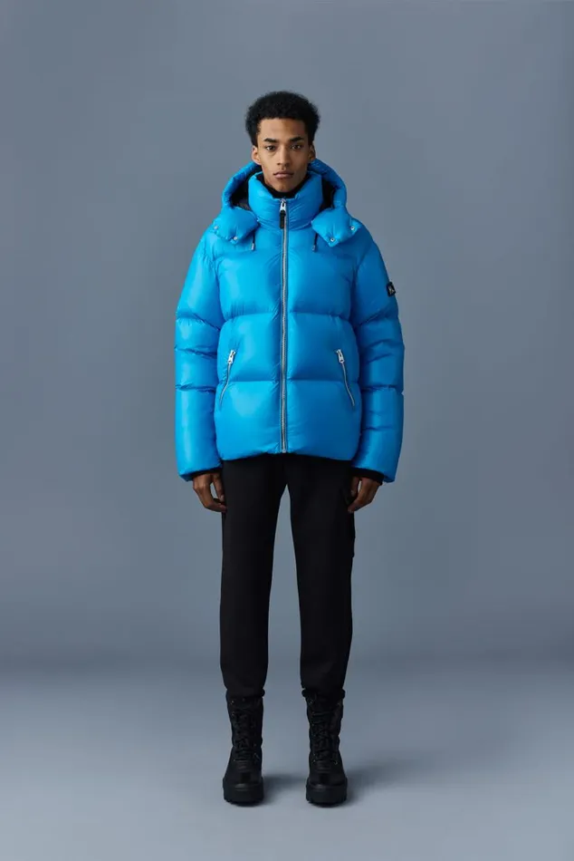 Puffer Men Mackage KENTZ Lustrous Down Jacket With Hood Black