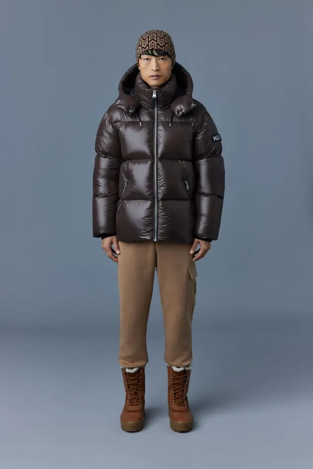 Puffer Men Mackage KENTZ Lustrous Down Jacket With Hood Black