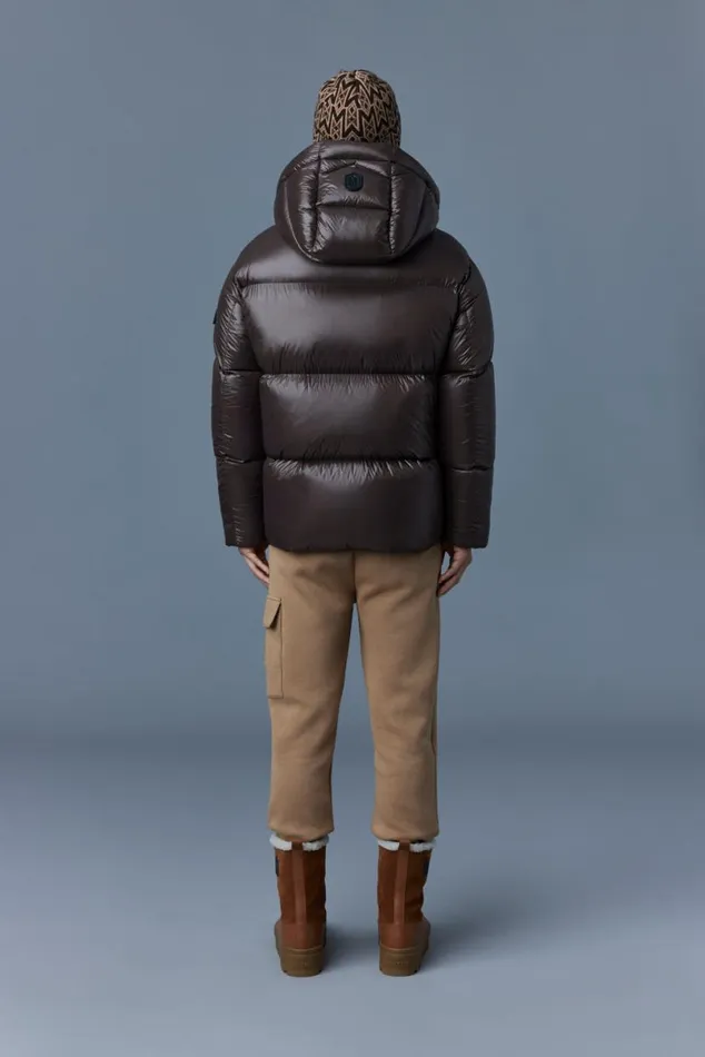 Puffer Men Mackage KENTZ Lustrous Down Jacket With Hood Black
