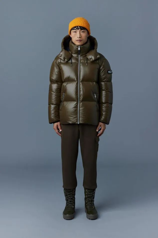Puffer Men Mackage KENTZ Lustrous Down Jacket With Hood Black
