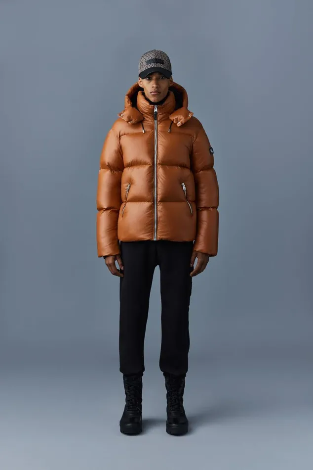 Puffer Men Mackage KENTZ Lustrous Down Jacket With Hood Black