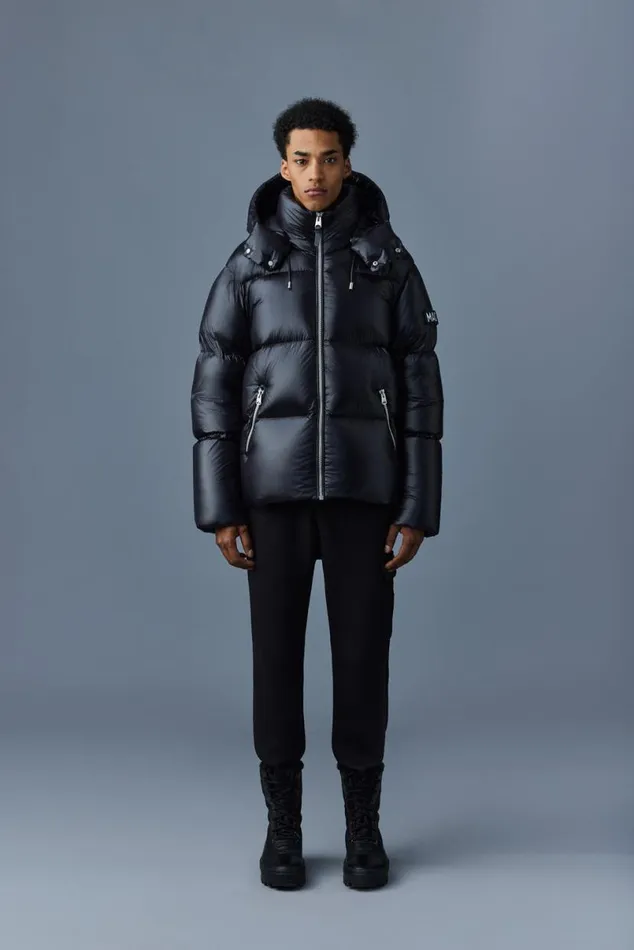 Puffer Men Mackage KENTZ Lustrous Down Jacket With Hood Black